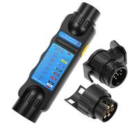 QWORK® Tester per rimorchio a 7 Pin e Adattatore per Traino a 13 Pin, per diagnostica del Cablaggio a 12V - Strumento affidabile per Il Controllo dei circuiti di Auto, roulotte e Camper