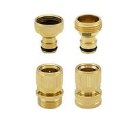 QWORK® Tubo da Giardino Attacco rapido 3/4 di Pollice connettore per Tubo in Ottone Filettatura Maschio e Femmina (2 Set)