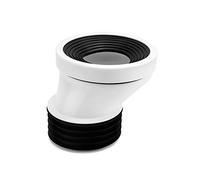 QWORK Tubo di collegamento WC sfalsato da 50 mm Raccordo WC in plastica bianco