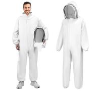 QWORK® Tuta da apicoltore XXL, giacca da apicoltore con velo, per la prevenzione professionale delle punture di api