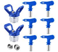 QWORK® Ugelli per verniciatura airless, set di ugelli reversibili, 6 dimensioni (211/315/417/517/515/523) per case e costruzioni