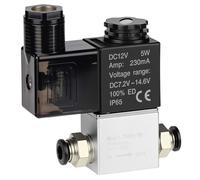 QWORK® Valvola a solenoide pneumatica elettrica 2V025-08 12VDC, PT1/4, 2/2 vie normalmente chiusa