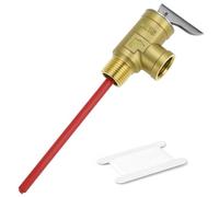 QWORK Valvola di limitazione della temperatura e della pressione dello scaldabagno NPT da 1/2" con sonda rivestita in resina epossidica da 12,3 cm, 150 PSI 98,9 °C per camper, camper e rimorchi da