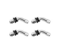 QWORK® valvole per Pneumatici a 45 Gradi, universali valvole in Metallo, Adattatore per Stelo valvola, Prova di perdite, per Auto Moto, Diametro del mozzo di 11.5 mm, Rame, 4 Pezzi
