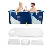 QWORK® vasca da bagno portatile 140 X 60 X 55 cm, pieghevole portatile vasca, vasca da bagno termale per adulti, per bagni di ammollo domestici