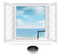 QWORK® zanzariera finestra con nastro autoadesivo, zanzariera a prova di gatto, rete di sicurezza, poliestere antistrappo, 100 x 120 cm