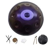 QWPDWA Tamburo a mano da 440 Hz 9/10/12 note tamburi handpan per adulti e bambini, 22 pollici tamburo lingua in acciaio per educazione musicale yoga meditazione regali zen viola 9 note