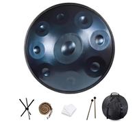 QWPDWA Tamburo a mano da 440 Hz 9/10/12 note tamburi handpan per adulti e bambini, tamburo per lingua in acciaio da 22 pollici per educazione musicale yoga meditazione regali zen blu 12 note