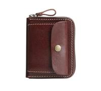 QWPYDXN Nuovo Portafoglio corto Fodera fatta a mano Tasca con cerniera Fermasoldi Mini portamonete classico Portafogli da uomo vintage Portamonete