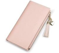 QWPYDXN Nuovo Portafoglio da donna Portamonete in pelle lunga di grande capacità con cerniera Slot per carte Portamonete con nappa Moda retrò per regalo per ragazze Portamonete