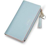 QWPYDXN Nuovo Portafoglio da donna Portamonete in pelle lunga di grande capacità con cerniera Slot per carte Portamonete con nappa Moda retrò per regalo per ragazze Portamonete