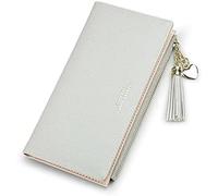 QWPYDXN Nuovo Portafoglio da donna Portamonete in pelle lunga di grande capacità con cerniera Slot per carte Portamonete con nappa Moda retrò per regalo per ragazze Portamonete