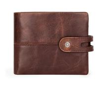 QWPYDXN Nuovo Portafoglio da uomo in pelle Marrone Casual Borsa corta Pochette Portamonete multi portacarte dal design sottile di grande capacità per uomini e ragazzi Portamonete