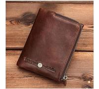 QWPYDXN Nuovo Portafoglio in pelle Porta carte Design pieghevole Portamonete durevole Tasca per monete retrò con cerniera bifold di grande capacità Portamonete