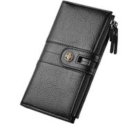 QWPYDXN Nuovo Portafoglio lungo vintage Borsa per telefono con pochette a mano retrò Custodia per monete durevole Fermasoldi Tasca in pelle con cerniera design vintage Portamonete