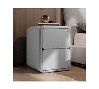 QWPYDXN Tavolino da comodino, moderno, comodino creativo, tavolino in legno massiccio con 2 cassetti, stile crema, armadietto semplice in pelle stretta