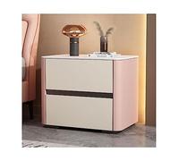 QWPYDXN Tavolino da divano comodino di lusso comodino moderno in legno con 2 cassetti tavolino in pelle semplice armadietto in marmo tavolino