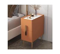 QWPYDXN Tavolino da divano stretto comodino con 2 cassetti per piccoli spazi, comodino moderno minimalista tavolino in finto marmo semplice tavolino da armadio
