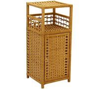 QWPYDXN Tavolino Laterale da Divano Comodino in Rattan, Comodino Semplice con Porta, Scaffale Portaoggetti Leggero per Soggiorno Camera da Letto in Stile Cinese