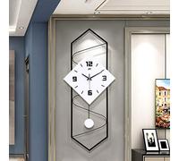 qwqqaq Moderno Orologio da Parete con Pendolo, Legno Massello Grande Quadrante Soggiorno Orologio, Spazzare Movimento Non-ticchettio Mute Orologio da Muro al Quarzo-b 30x70cm(12x28inch)