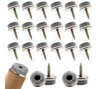 Qwrqwr 40 feltrini da avvitare, 24 mm, piedini in feltro per gambe della sedia con chiodo, parquet e pavimento in legno (24 mm)