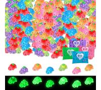 Qwrqwr 60 sacchetti ciechi in resina con animali per ragazze, mini sacchetti misteriosi con figure miste in miniatura da collezione, piccoli animali che si illuminano al buio per casa delle bambole