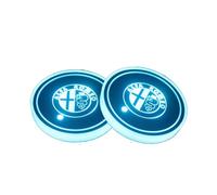QWTYAFDD 2 Pezzi Sottobicchieri per Auto, per Alfa Romeo Giulia 159 147 156 Stelvio Giulietta Mito Tappetino Portabicchieri Rimovibili Sottobicchieri Accessori Interni Auto