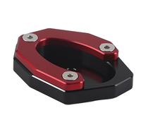 QWUUYEC Motorcycle Kickstand Plate, Side Stand Extension Pad in Alluminio, 106 - set per Z650 Z900 - Supporto Robusto, Aumento Superficie Contatto, Stabilità su Terreni Soffici (Rossa)