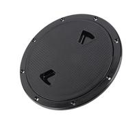 QWUUYEC Placca Rotonda per Copertura Ispezione da 8 Pollici, Piastra Deck in ABS Nero Resistente ai Raggi UV - Materiale Anti - Invecchiamento, Design Antiscivolo, Ideale per Barca e Cam