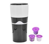 QWUUYEC Portable Drip Coffee Maker 450ml, Macchina Caffè da Viaggio per Capsule, Compatibile con Tutte le Capsule K - Design Compatto, Facile da Pulire, Ideale per Viaggiatori e (Bianco e nero)