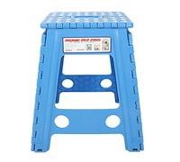 QWUUYEC Scaletta Pieghevole in Plastica, Sgabello Antiscivolo, Dimensioni 29x22x45 cm, Multicolore - Salvaspazio, Materiale Ecologico, Uso Interno ed Esterno (punto bianco blu zaffiro)