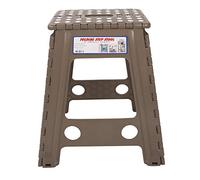 QWUUYEC Scaletta Pieghevole in Plastica, Sgabello Antiscivolo, Dimensioni 29x22x45 cm, Multicolore - Salvaspazio, Materiale Ecologico, Uso Interno ed Esterno (Caffè scuro con macchie bianche)