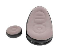 QWUUYEC Sofa Gonfiabile con Poggiapiedi, Poltrona Lounge Morbida e Resistente, Flocking e PVC Ecologico, Blu Scuro - Design Ergonomico, Facile da Gonfiare, Perfetto per Interni ed Estern (Caffè)