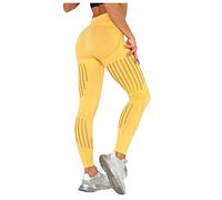 QWUVEDS Pantaloni da equitazione da donna, taglia 50, pantaloni termici color pelle, giallo., M