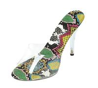 QWUVEDS Stiletto con tacchi alti neri tacchi alti sexy alla moda da donna sexy con tacchi alti, trasparenti per il tempo libero, scarpe estive per donna, Mimetico, 39 EU Stretta