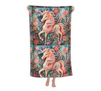QWVBN Asciugamano da bagno assorbente in fibra ultra fine con unicorno, rosa, morbido, adatto per bagni, nuoto, yoga, spiagge, ecc.