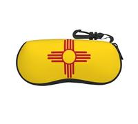 Qwvbn Bandiera del New Mexico Custodia per occhiali ultra leggera e comoda con guscio morbido protegge occhiali, occhiali da sole, occhiali da lettura, ecc. dai graffi.