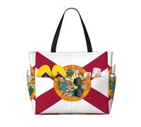 QWVBN Bandiera della Florida Beach borsa da viaggio, leggera e riutilizzabile, adatta per viaggi in famiglia, palestra e avventure all'aperto.