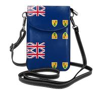 Qwvbn Bandiera delle Isole Turks e Caicos Borsa a tracolla in pelle per telefono, morbida e impermeabile, può essere utilizzata come portafoglio, con tracolla staccabile.