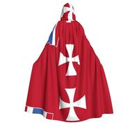 Qwvbn Bandiera delle Isole Wallis e Futuna, con cappuccio, per Halloween, gioco di ruolo, mantello, mantello, mantello leggero drappeggiato