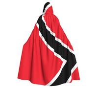 Qwvbn Bandiera di Trinidad e Tobago con cappuccio Halloween Gioco di ruolo Costume Mantello Mantello Leggero Drappeggiato Giacca