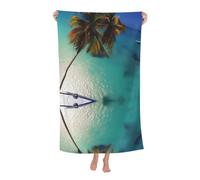 QWVBN Beach Coconut Sunshine Asciugamano da bagno assorbente in fibra ultra fine, morbido, adatto per bagni, nuoto, yoga, spiagge, ecc.
