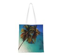 Qwvbn Beach Coconut Sunshine Canvas Tote Bags sono riutilizzabili e adatte per lo shopping, andare a scuola, andare al lavoro, ecc.