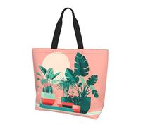 Qwvbn Bella pianta verde in vaso stampa borsa da donna monospalla spaziosa ed elegante design perfetto per i pendolari quotidiani e lo shopping.