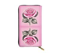 Qwvbn Bella rosa rose stampe portafoglio lungo pochette in pelle per riporre assegni di contanti e telefoni cellulari adatto sia per uomini che per donne.