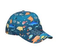Qwvbn Berretto da baseball blu subacqueo World of Fish alla moda con design regolabile, adatto per corsa, esercizio fisico e sport all'aria aperta.