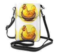 Qwvbn Bird's Nest Golden Chicken Leather Crossbody Flap Phone Bag, morbida e impermeabile, può essere utilizzata come portafoglio, con tracolla staccabile.