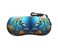 Qwvbn Blue Seahorse Custodia per occhiali ultra leggera e comoda con guscio morbido protegge occhiali, occhiali da sole, occhiali da lettura, ecc. dai graffi.