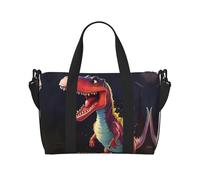 Qwvbn Borsa a tracolla con stampa di dinosauri dalla bocca grande, comoda, leggera e impermeabile, adatta per viaggi e uso quotidiano.