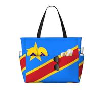 QWVBN Borsa da viaggio con bandiera del Congo Beach, leggera e riutilizzabile, adatta per viaggi in famiglia, palestra e avventure all'aria aperta.